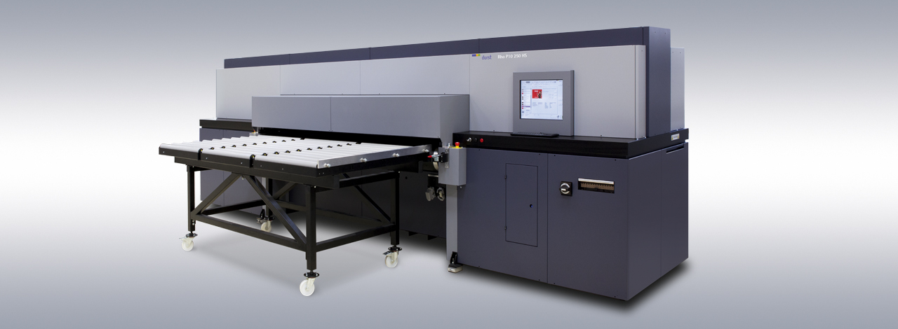 Large Format Printing Flatbed - Durst Rho P10 200/250HS - The Rho P10 HS Series is the high speed version of the Rho P10 200/250